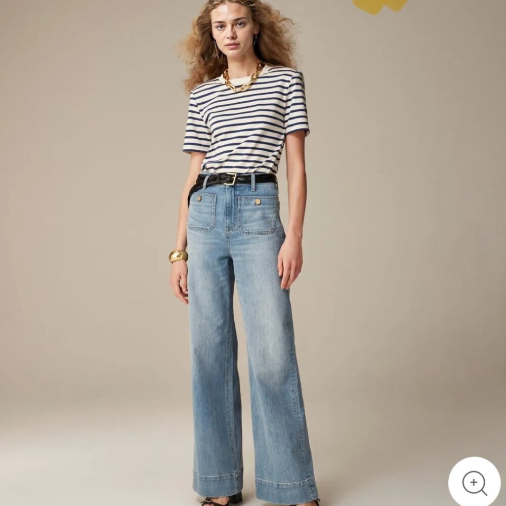 Tummy Control Sailor Wide Leg Trouser
